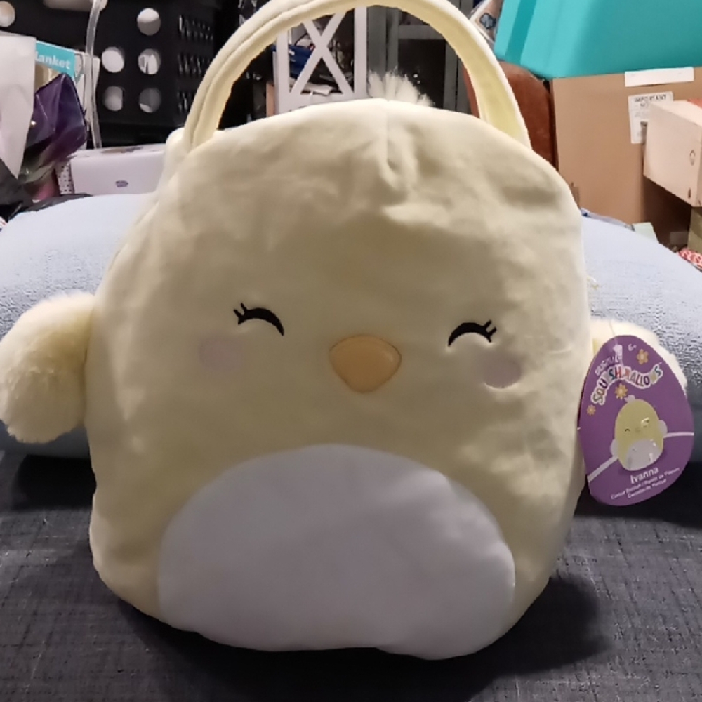 Squishmallows Ivanna Yellow and White Chick Easter/Halloween Basket